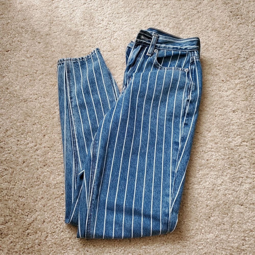 Striped American Eagle Mom Jeans 00 Regular